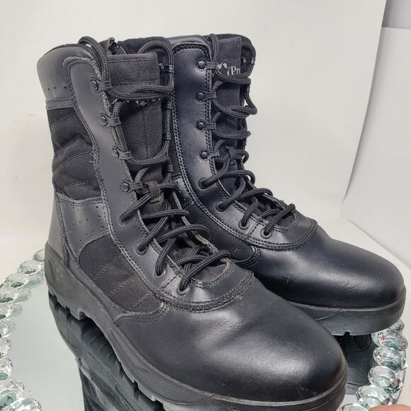 Law Pro Dispatch Duty 2.0 Blk Leather Police Combat Boots Carbon Mens Sz 13 99%